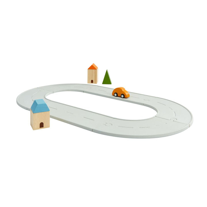 Plan Toys Rubber Road &amp; Rail Set, Small