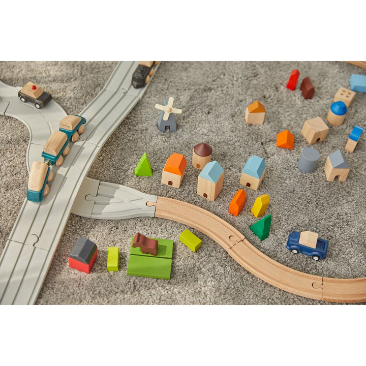 Plan Toys Rubber Road &amp; Rail Adaptor Tracks