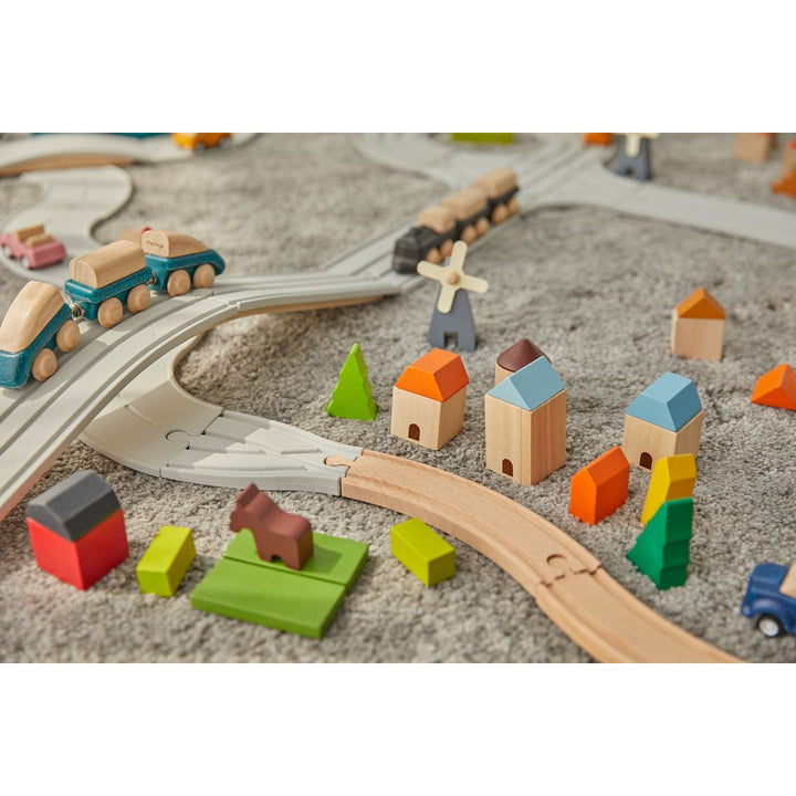 Plan Toys Rubber Road &amp; Rail Adaptor Tracks