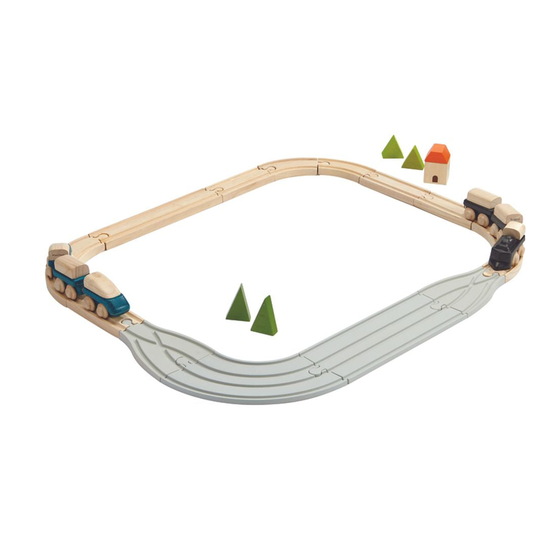 Plan Toys Rubber Road &amp; Rail Adaptor Tracks