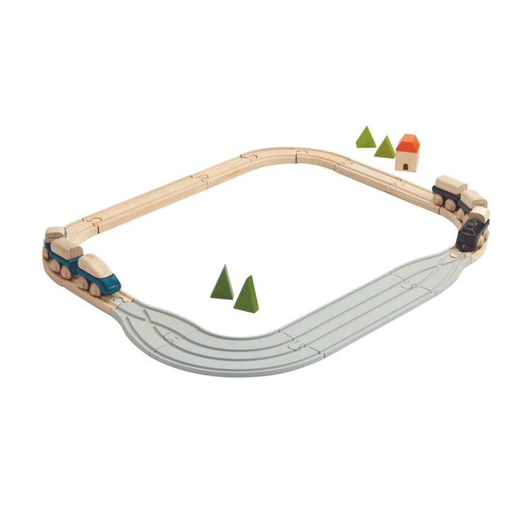 Plan Toys Rubber Road &amp; Rail Adaptor Tracks