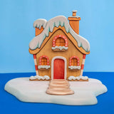 Mako Christmas House with Stand, snowy base and stepping-stone path · view 2