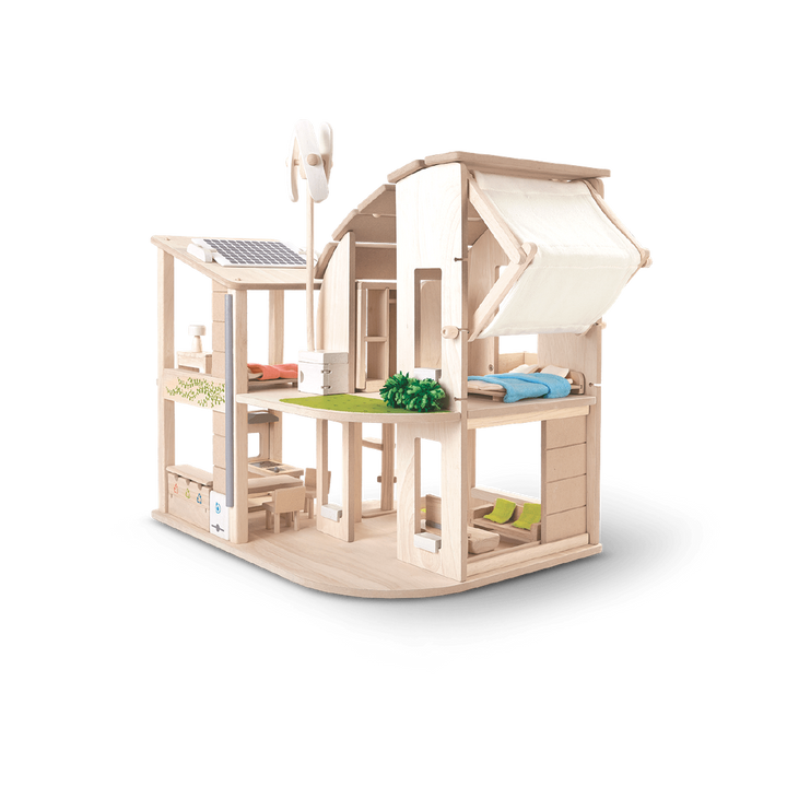 Plan Toys Green Dollhouse With Furniture