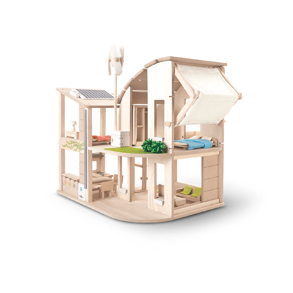 Plan Toys Green Dollhouse With Furniture