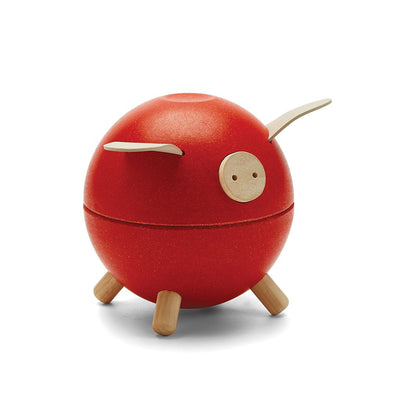 Plan Toys Piggy Bank Red - Orchard