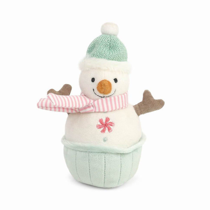Mon Ami snowman cupcake plush chime baby toy