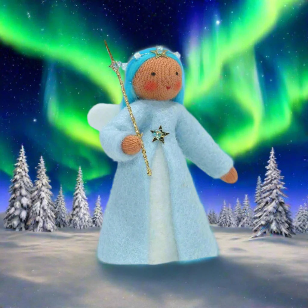 Aurora Borealis Fairy, Blue Dress, Medium Skin Tone