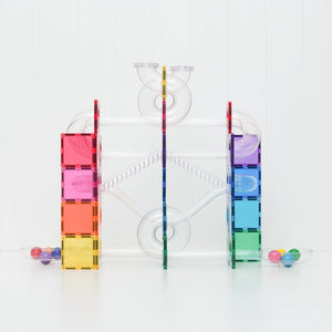 A Bright ball run built almost entirely from clear tubes and spirals