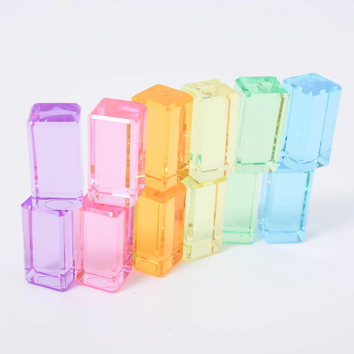 Bauspiel Luminous Blocks, Pastel, 12-Piece Set