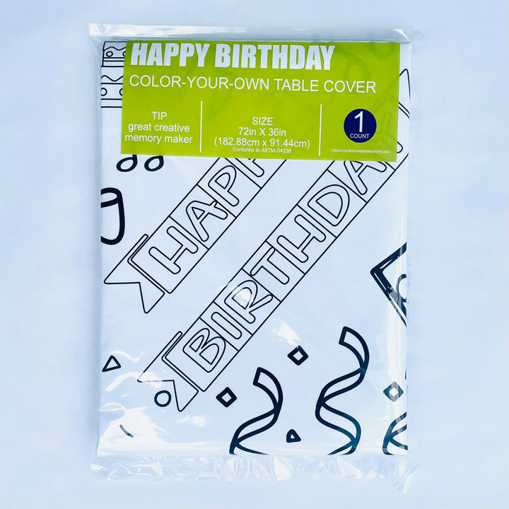 Happy Birthday Coloring Tablecloth