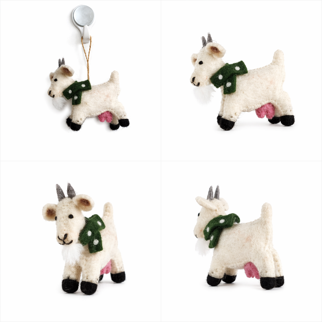 Felt Goat Ornament (Assorted)