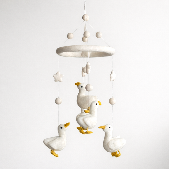 Felt Baby Mobile - White Duck