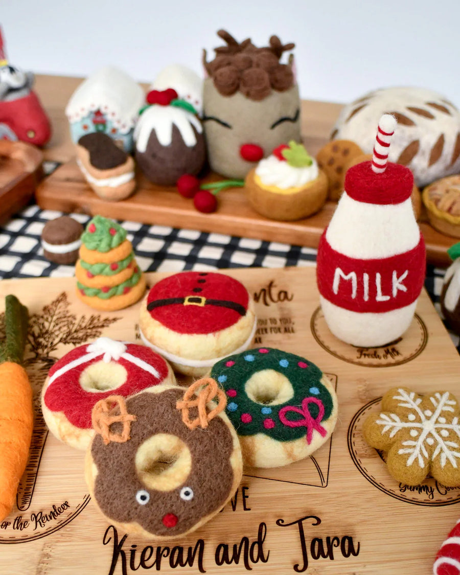Magical Christmas Play Food Set, Santa's Milk and 4 Christmas Donuts