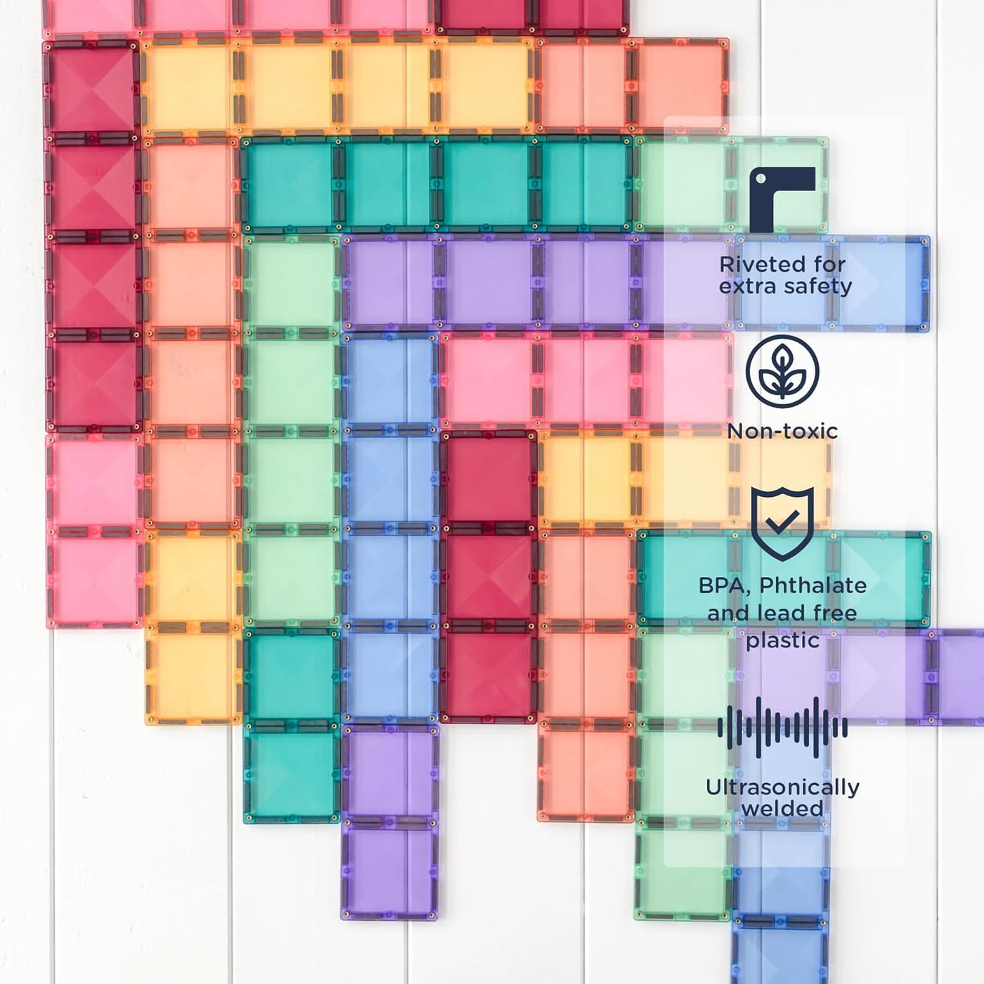 Connetix Tiles 24 Piece Pastel Rectangle Pack