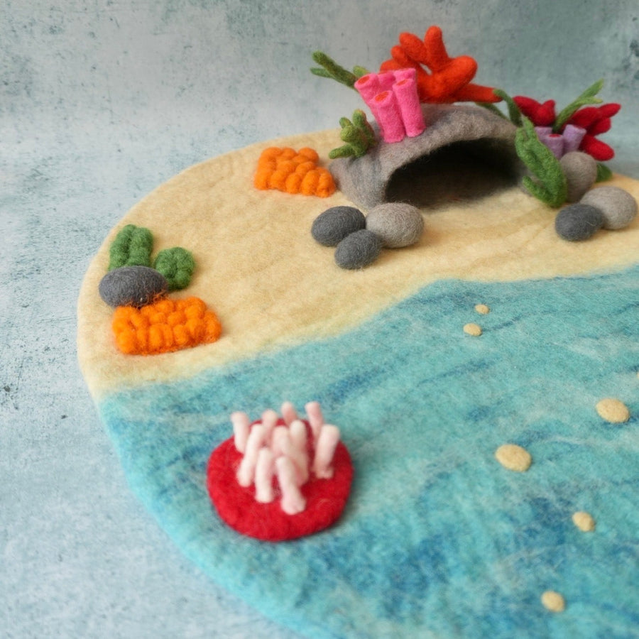 Coral Cave Felt Play Mat, handmade felt toy from Little Brood.