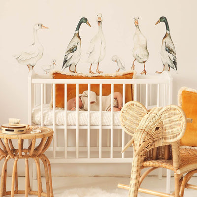 White Ducks Wall Decal Set