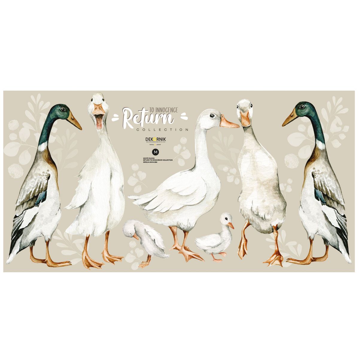 White Ducks Wall Decal Set