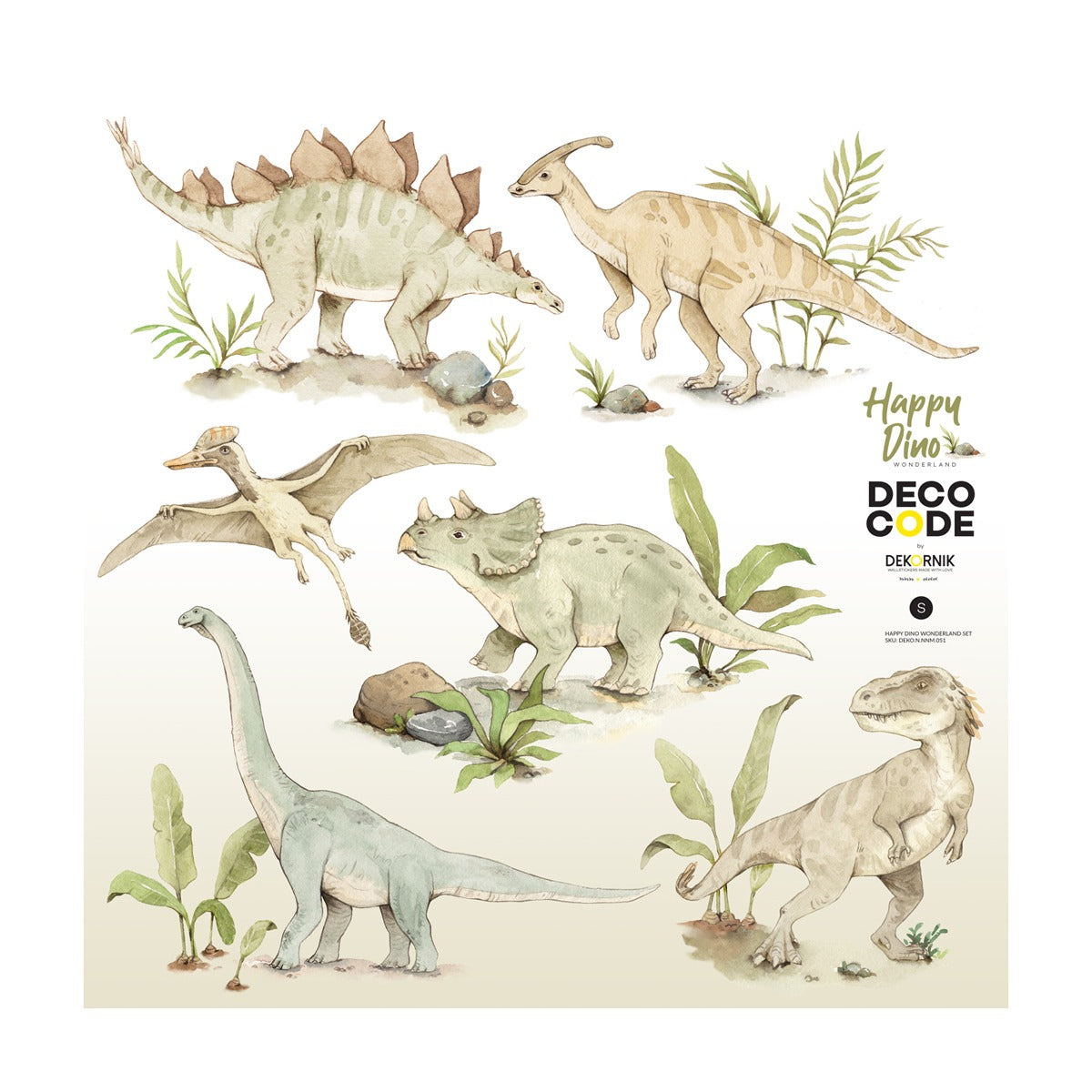 Happy Dino Wonderland Wall Decal Set