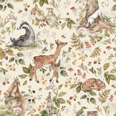 Cute Forest Animals Light Wallpaper