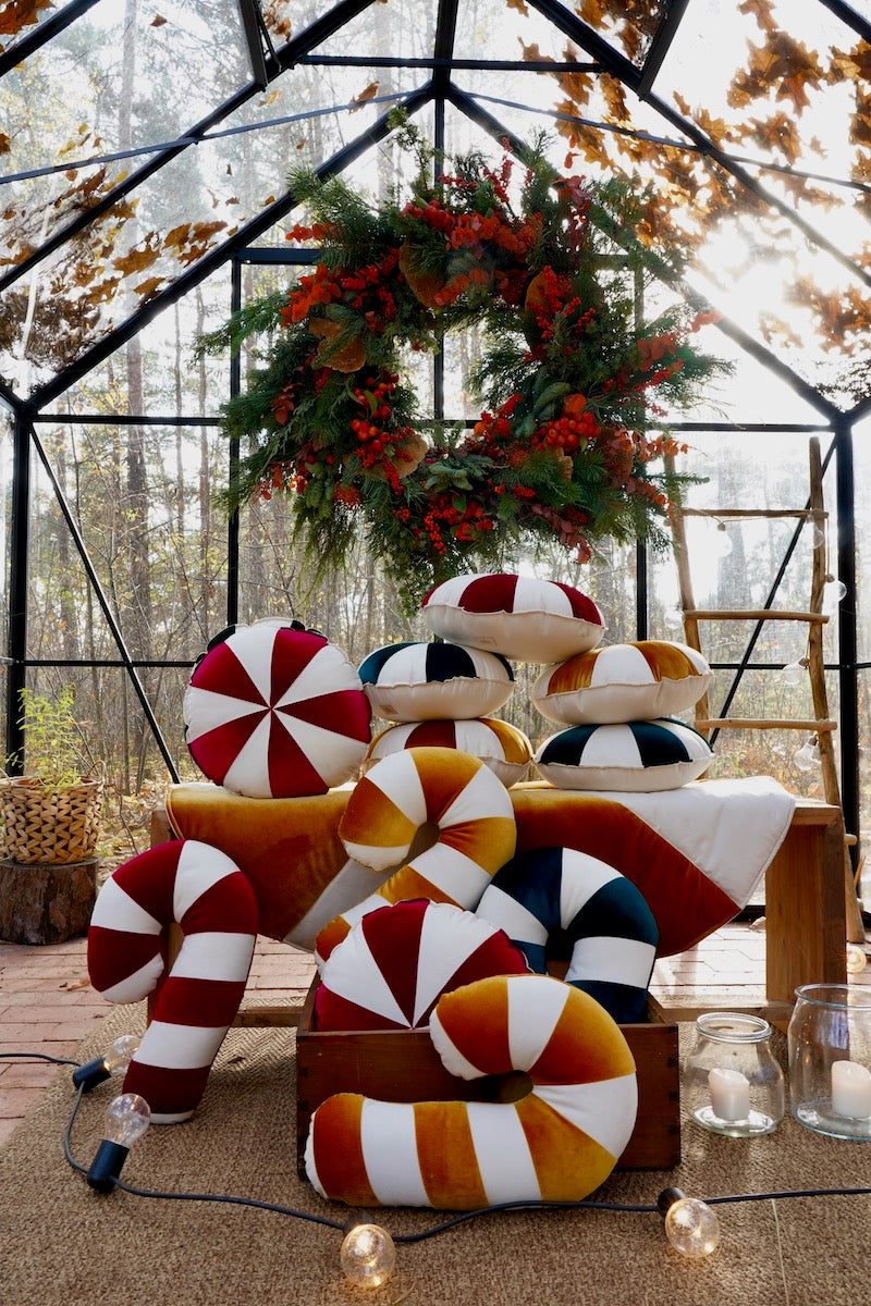 “Gold Lollipop” Patchwork Pillow