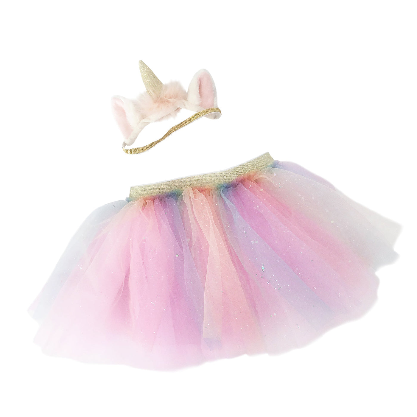 Rainbow Tutu & Unicorn Headband Set