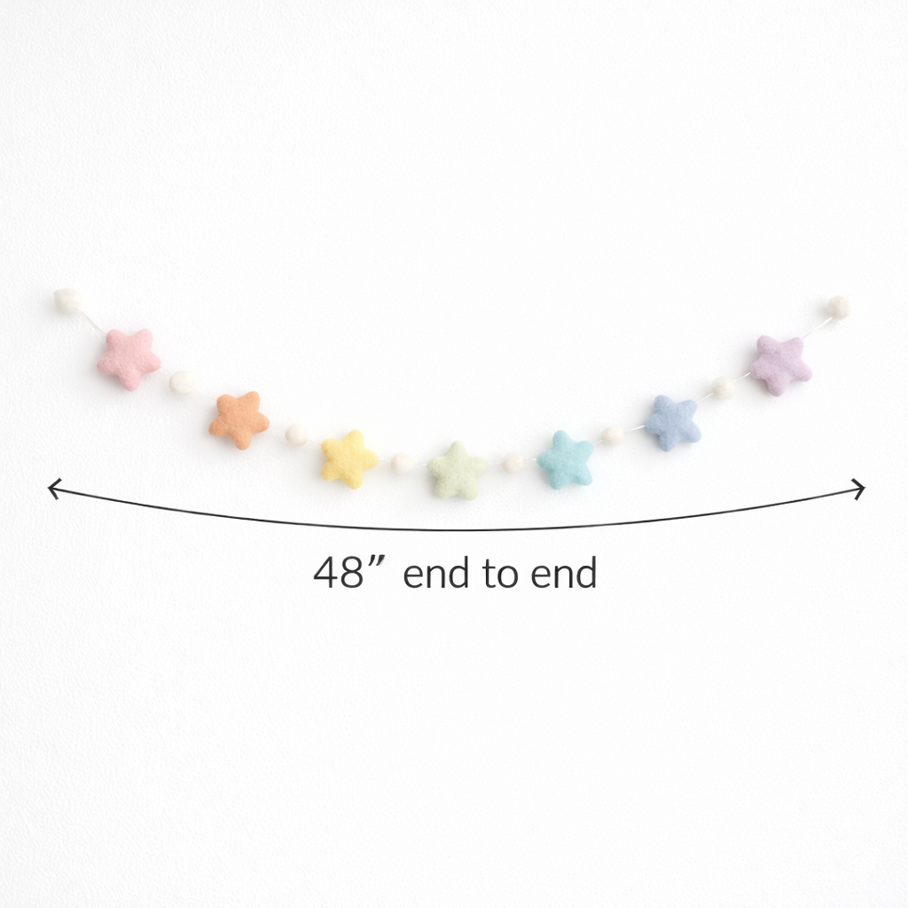 Felt Pastel Star Garland