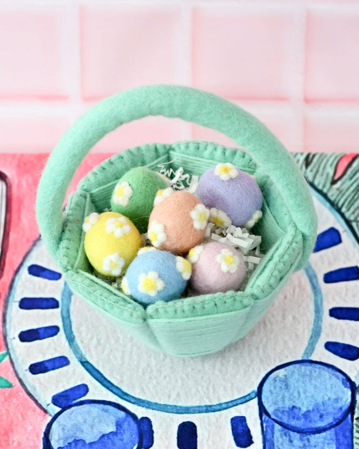 Sale Petite Teal Felt Easter Basket