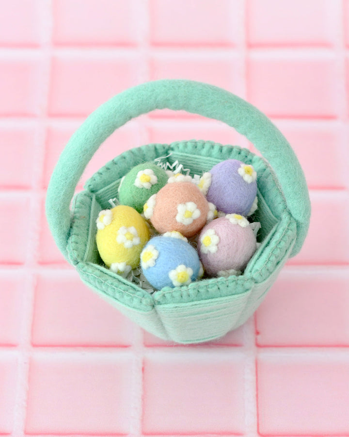 Sale Petite Teal Felt Easter Basket