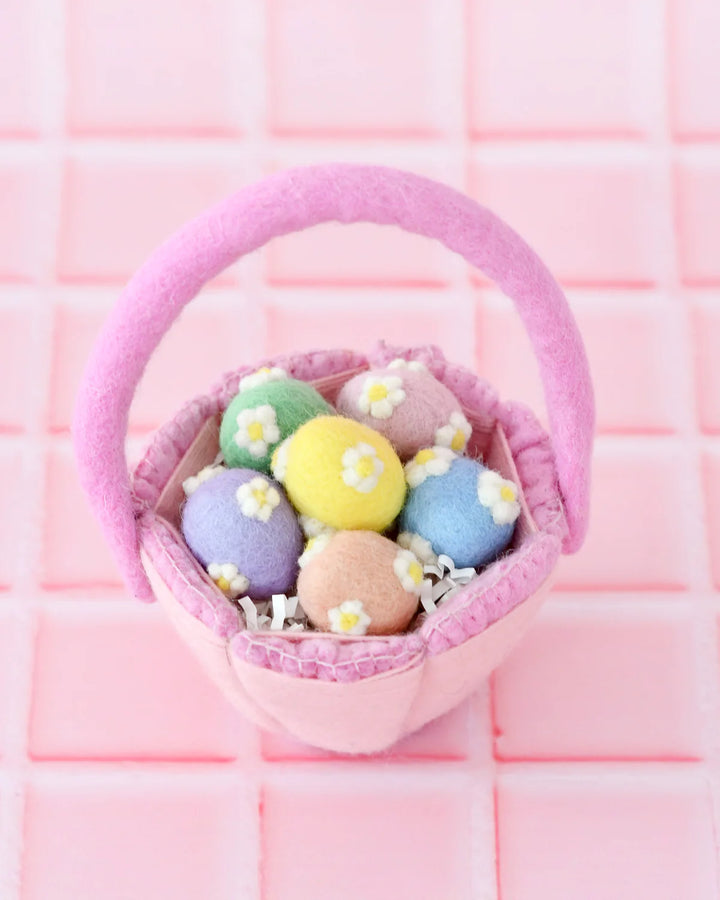 Sale Petite Pink Felt Easter Basket