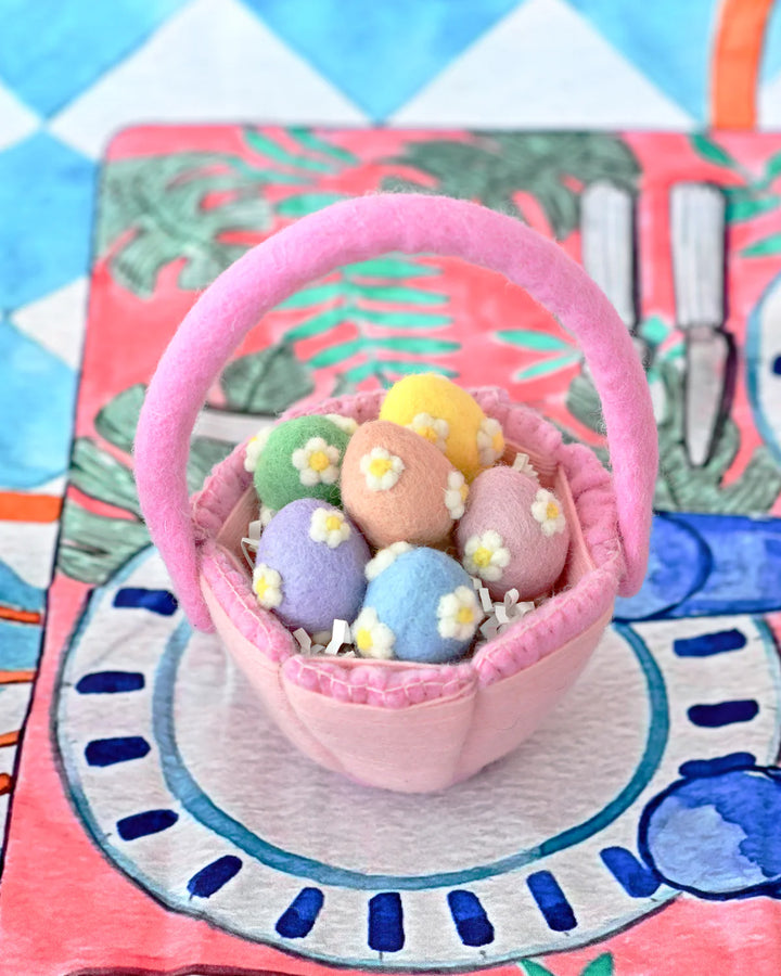 Sale Petite Pink Felt Easter Basket