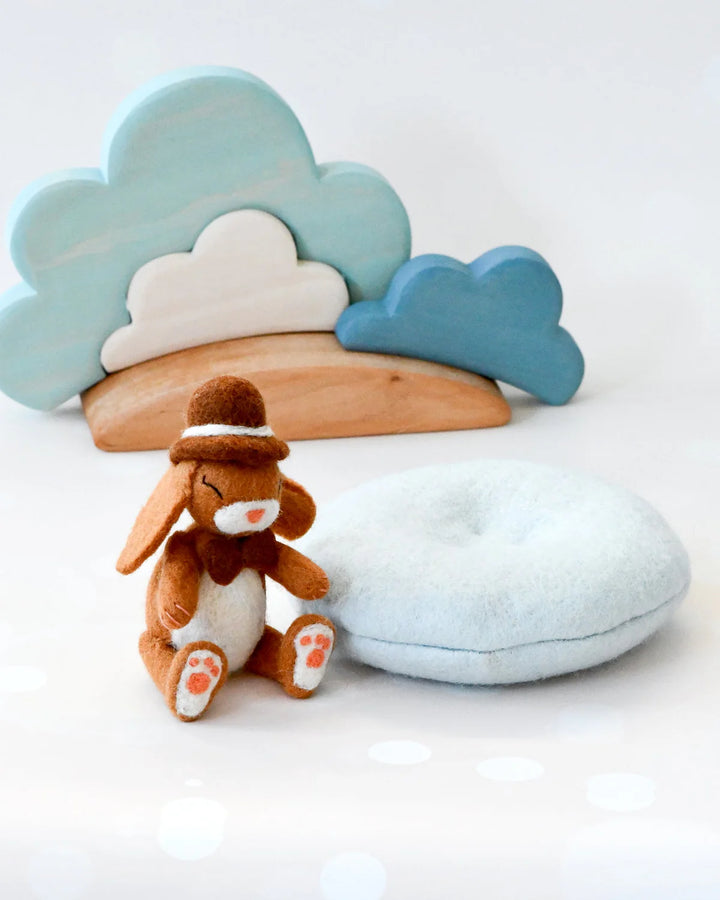 Sale Felt Bunny Rabbit with Top Hat on Cushion