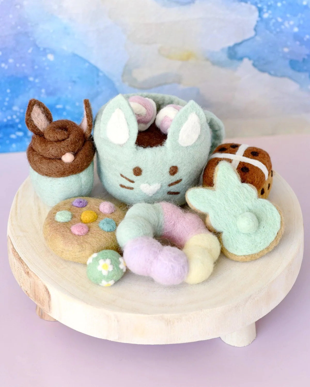 Sale Easter Felt Play Food Set, Mint Green