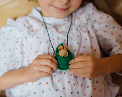 Fairyshadow Critter Necklace, Brown Mouse