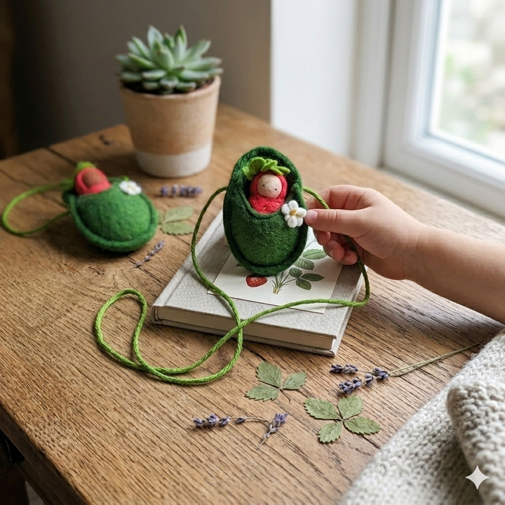 Fairyshadow Strawberry Baby Necklace, Green