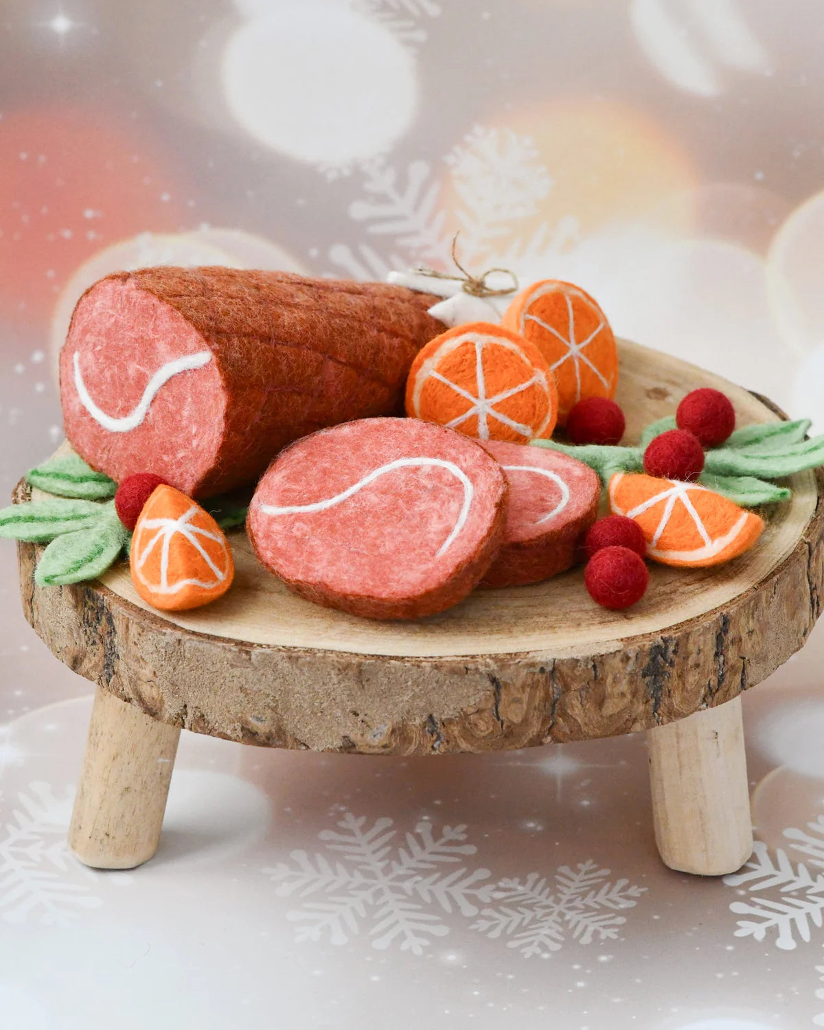 Felt Christmas Ham Feast Play Food Set