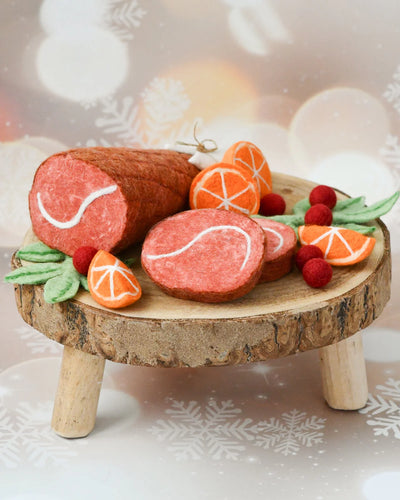 Felt Christmas Ham Feast Play Food Set