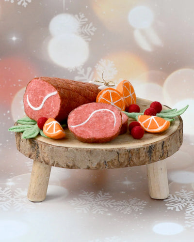 Felt Christmas Ham Feast Play Food Set