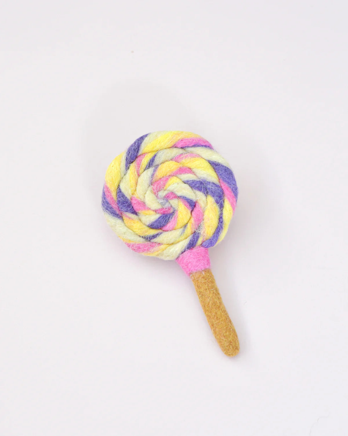 Pre-Order Felt Colorful Purple, Pink and Yellow Swirls Lollipop (Ships in late January)