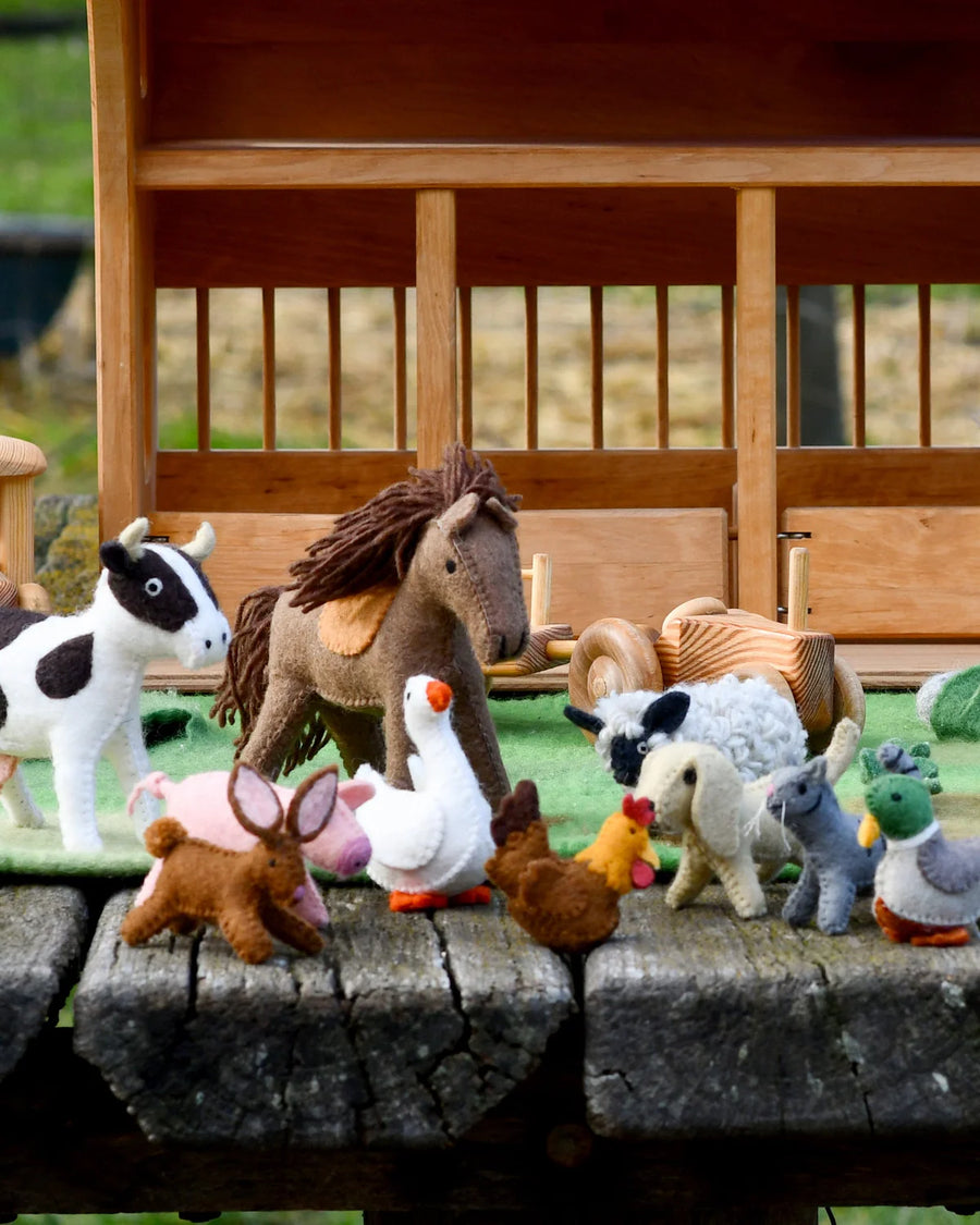 Felt Farm Animals Toys, Set of 10
