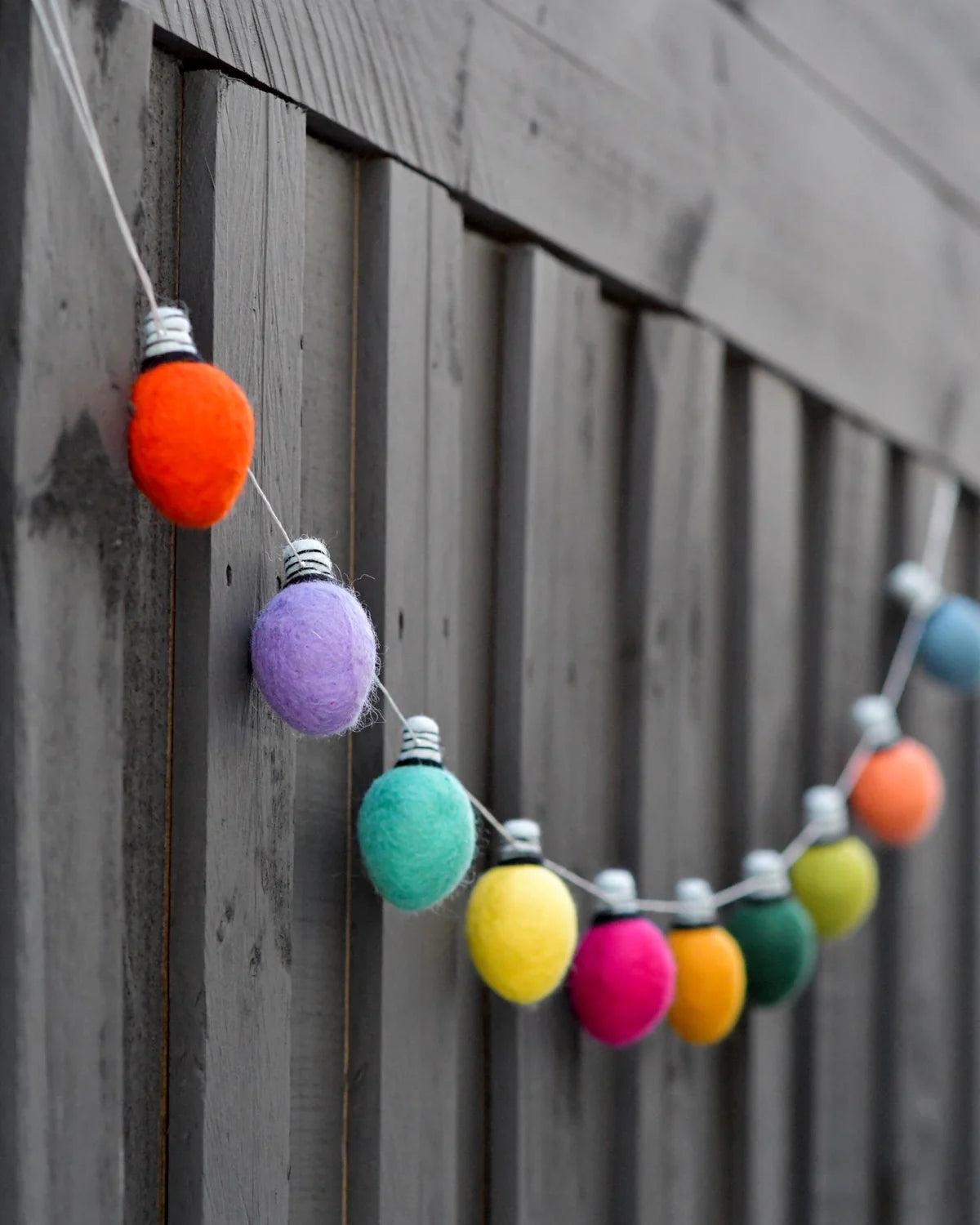 Felt Festive Festoon Fairy Light Bulbs Garland