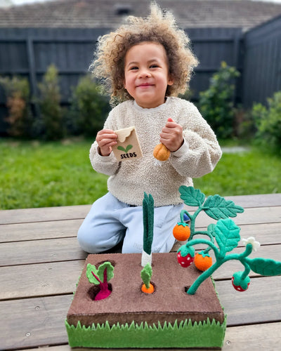 Sale Felt Garden Planter Box with Plants and Vegetables