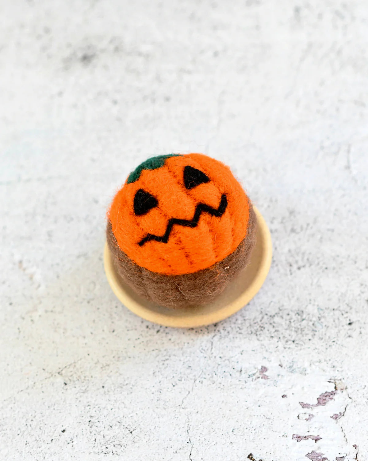 Sale Felt Halloween Cupcake Orange Jack 'O Lantern