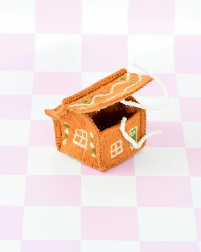 Sale Felt Gingerbread House, Green Door