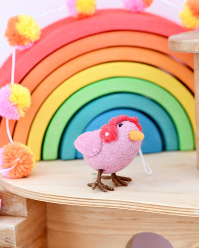 Felt Pink Bird Hanging Ornament