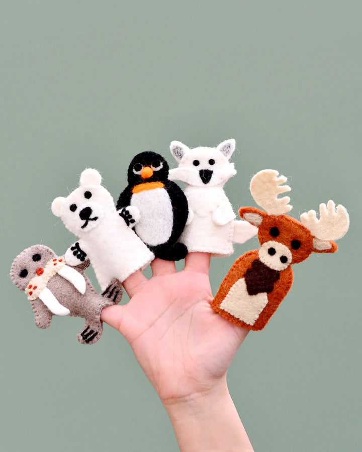 Polar Animals (Arctic and Antarctica) Finger Puppet Set of 5