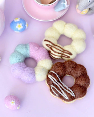 Sale Felt Pon De Ring Mochi Donuts, Set of 3