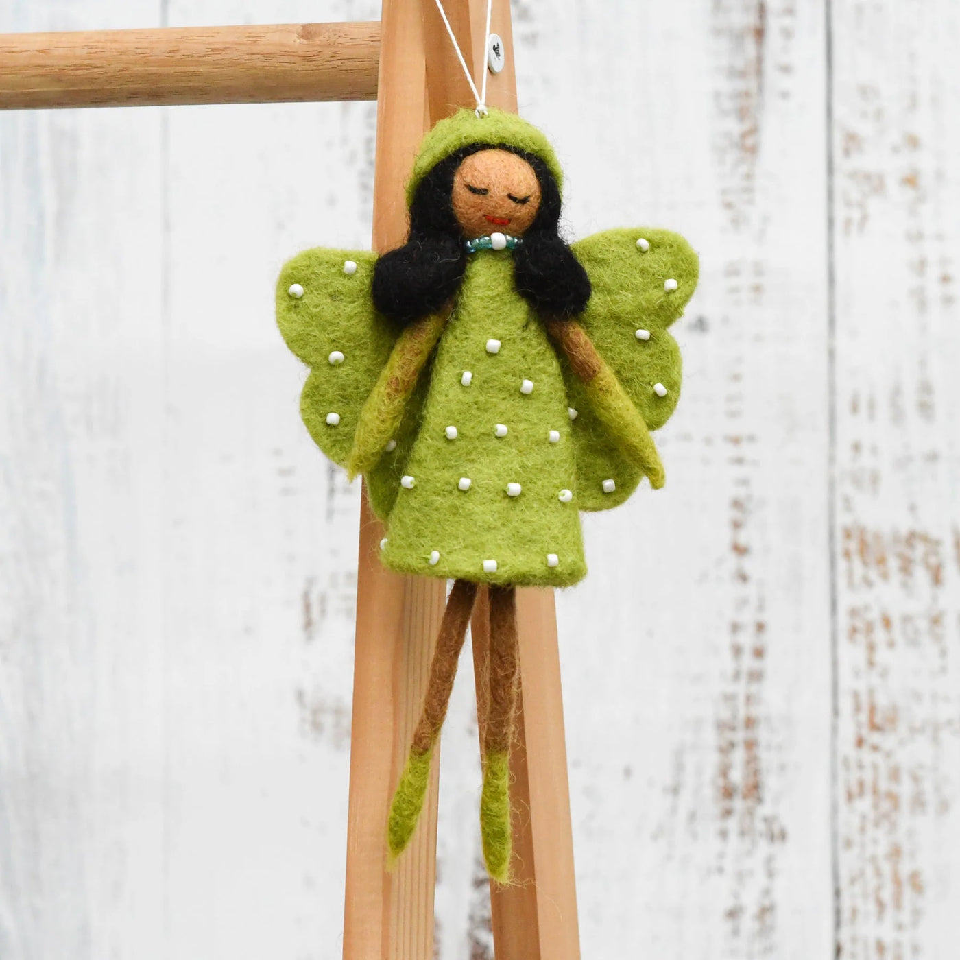 Felt Angel Fairy, Lime Green Dress