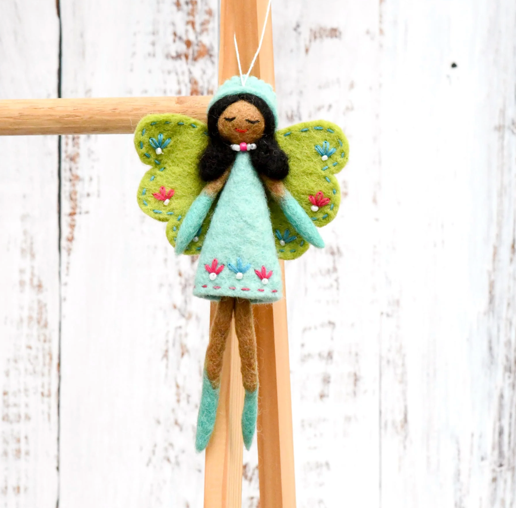 Felt Angel Fairy, Turquoise Dress