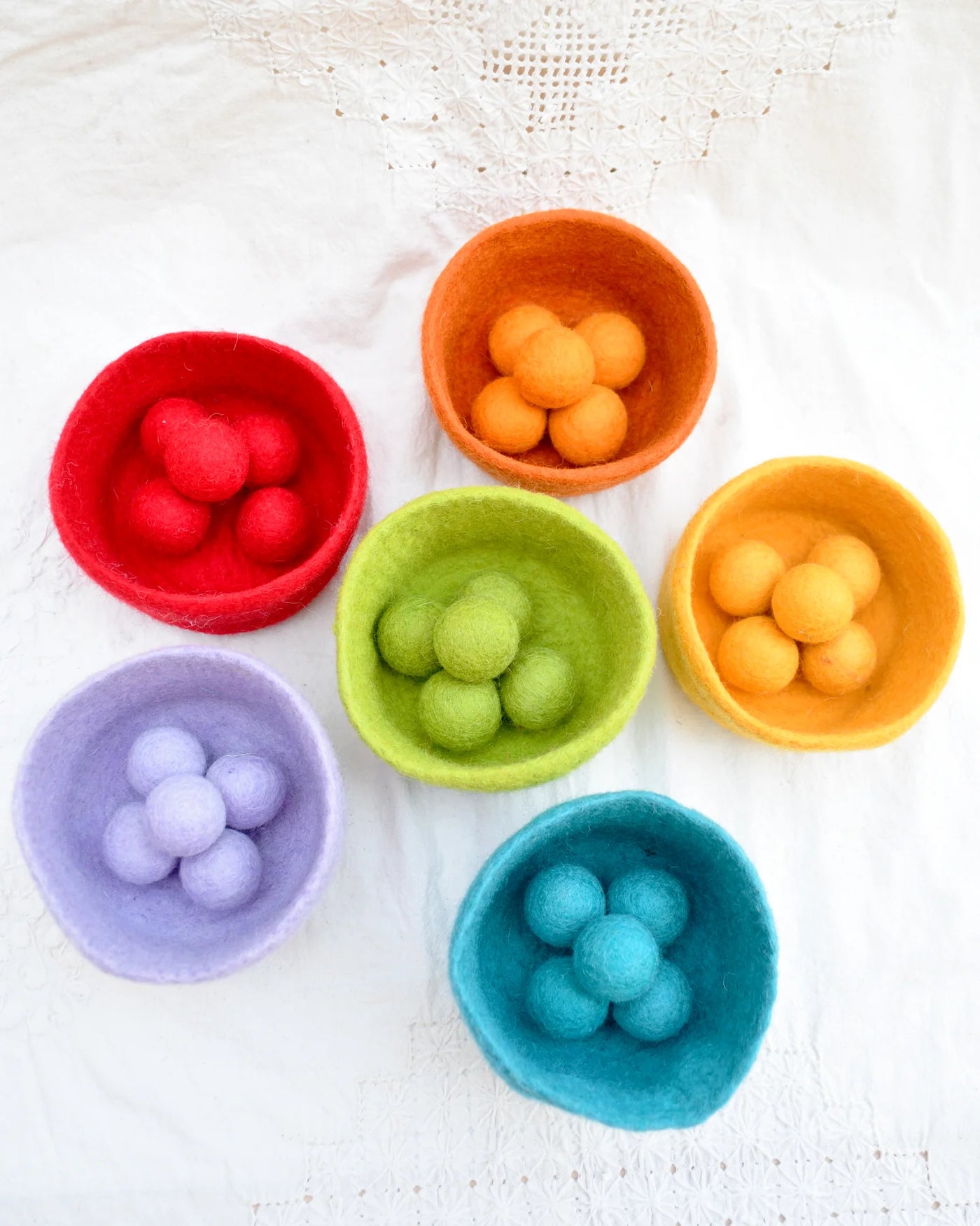 Sale Felt Ball and Bowl Sorting Set, Bright Rainbow