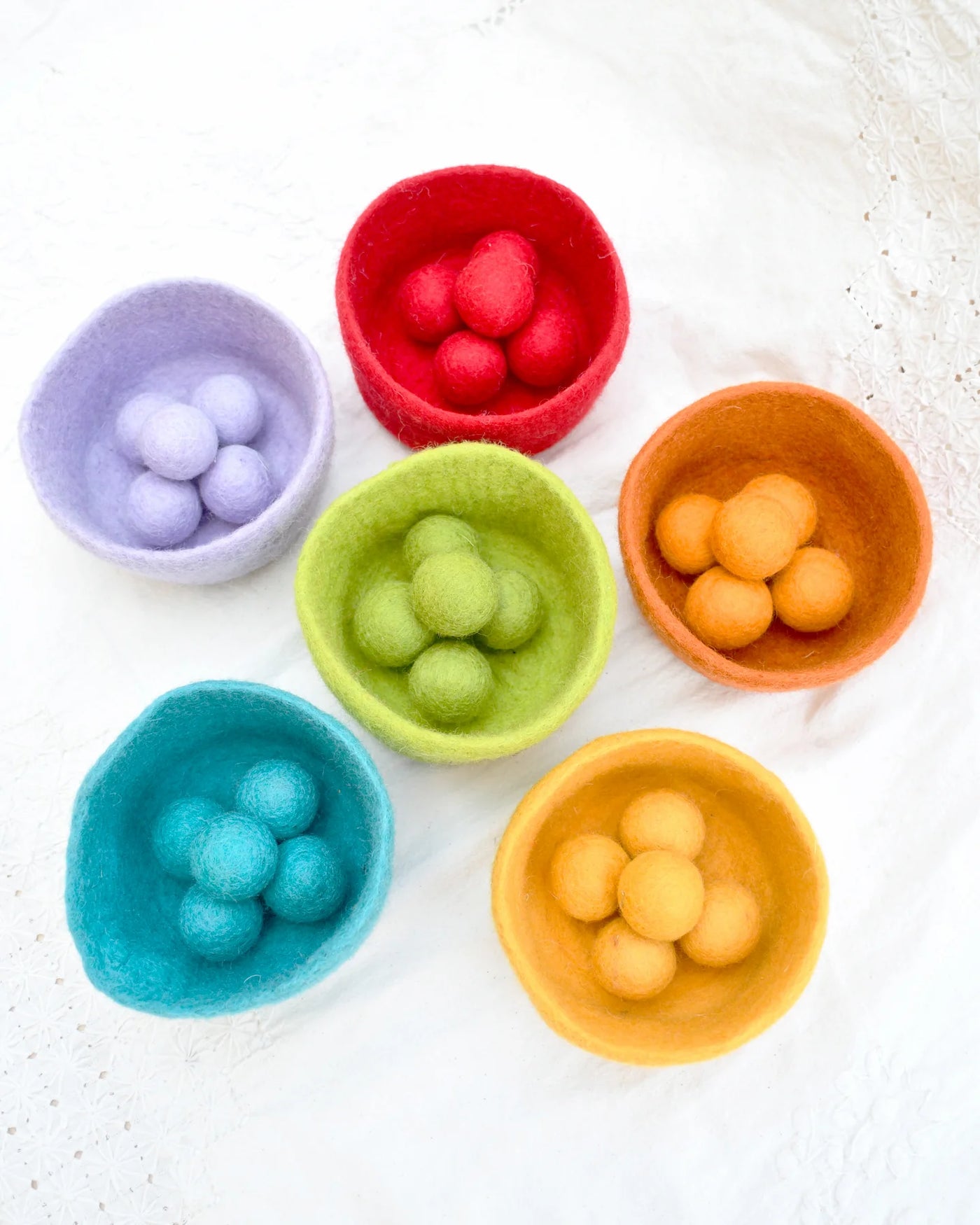 Sale Felt Ball and Bowl Sorting Set, Bright Rainbow